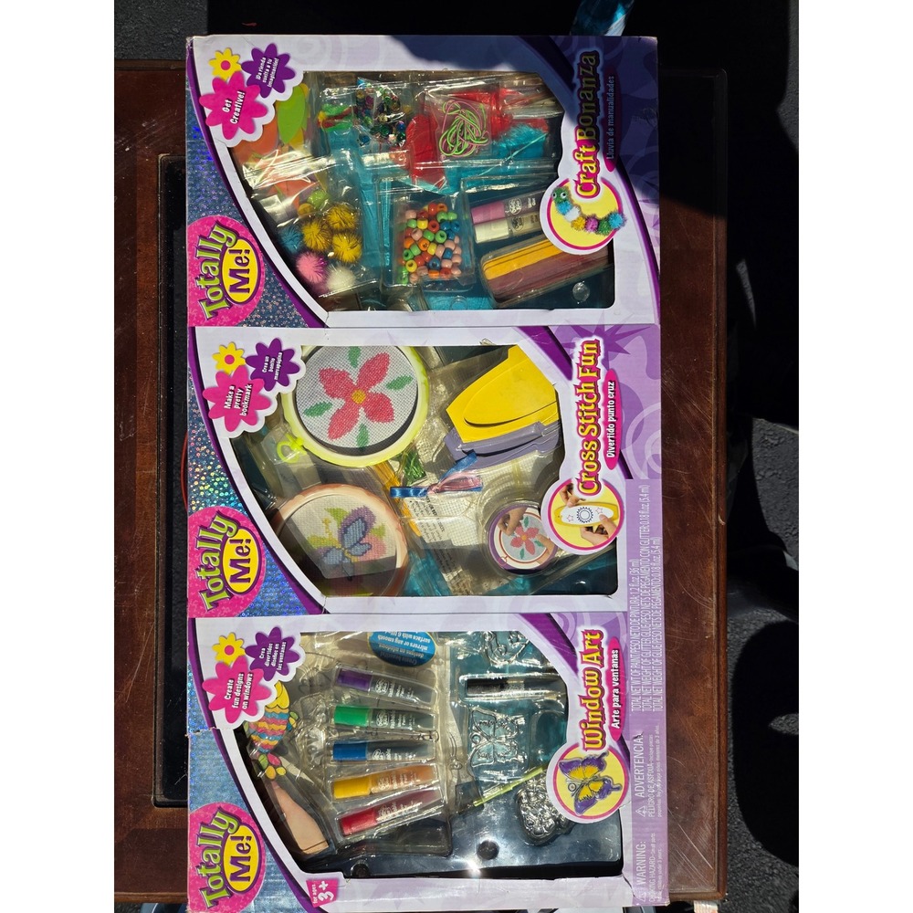 Totally Me 3-in-1 Craft Kit Bonanza Cross Stitch Fun Window Art Activity Set
